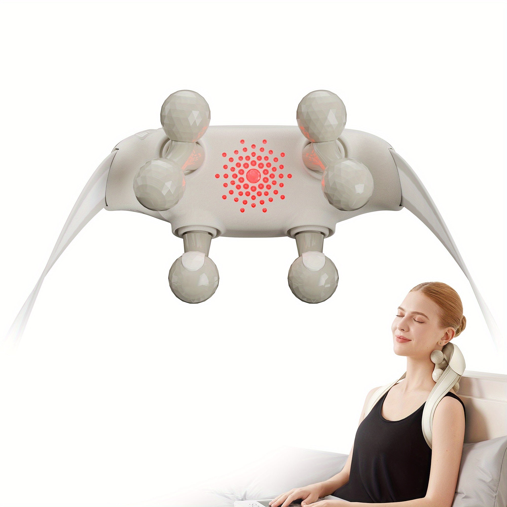 SKG 6D Shiatsu Electric Massager with Heat, Deep Tissue Kneading & USB-Powered Portable Full-Body Massager with 64-Heat Zones, Overheat Protection, Hand-Free Operation for Neck, Back, Legs, Waist, Arms, Head - Ideal Gift for Men & Women (Compatible with