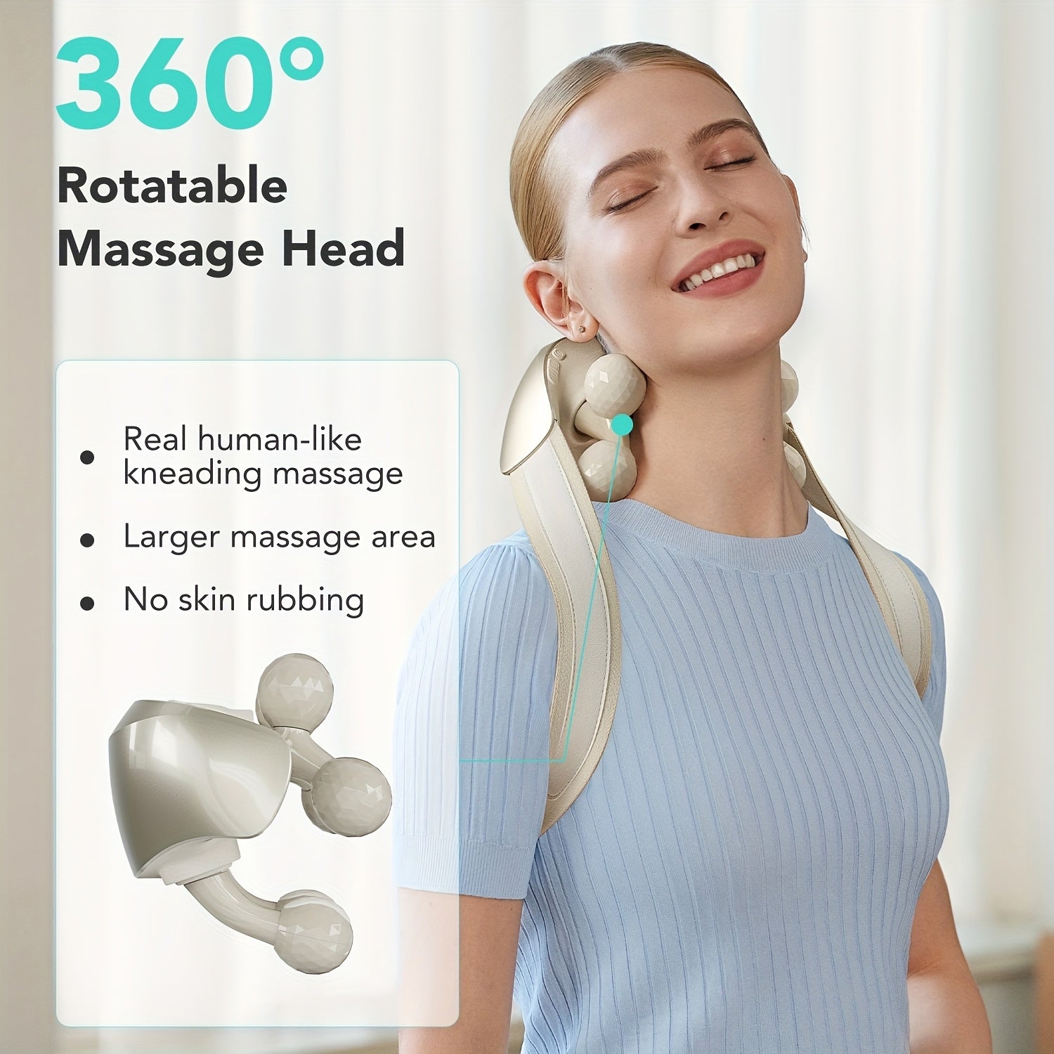 SKG 6D Shiatsu Electric Massager with Heat, Deep Tissue Kneading & USB-Powered Portable Full-Body Massager with 64-Heat Zones, Overheat Protection, Hand-Free Operation for Neck, Back, Legs, Waist, Arms, Head - Ideal Gift for Men & Women (Compatible with