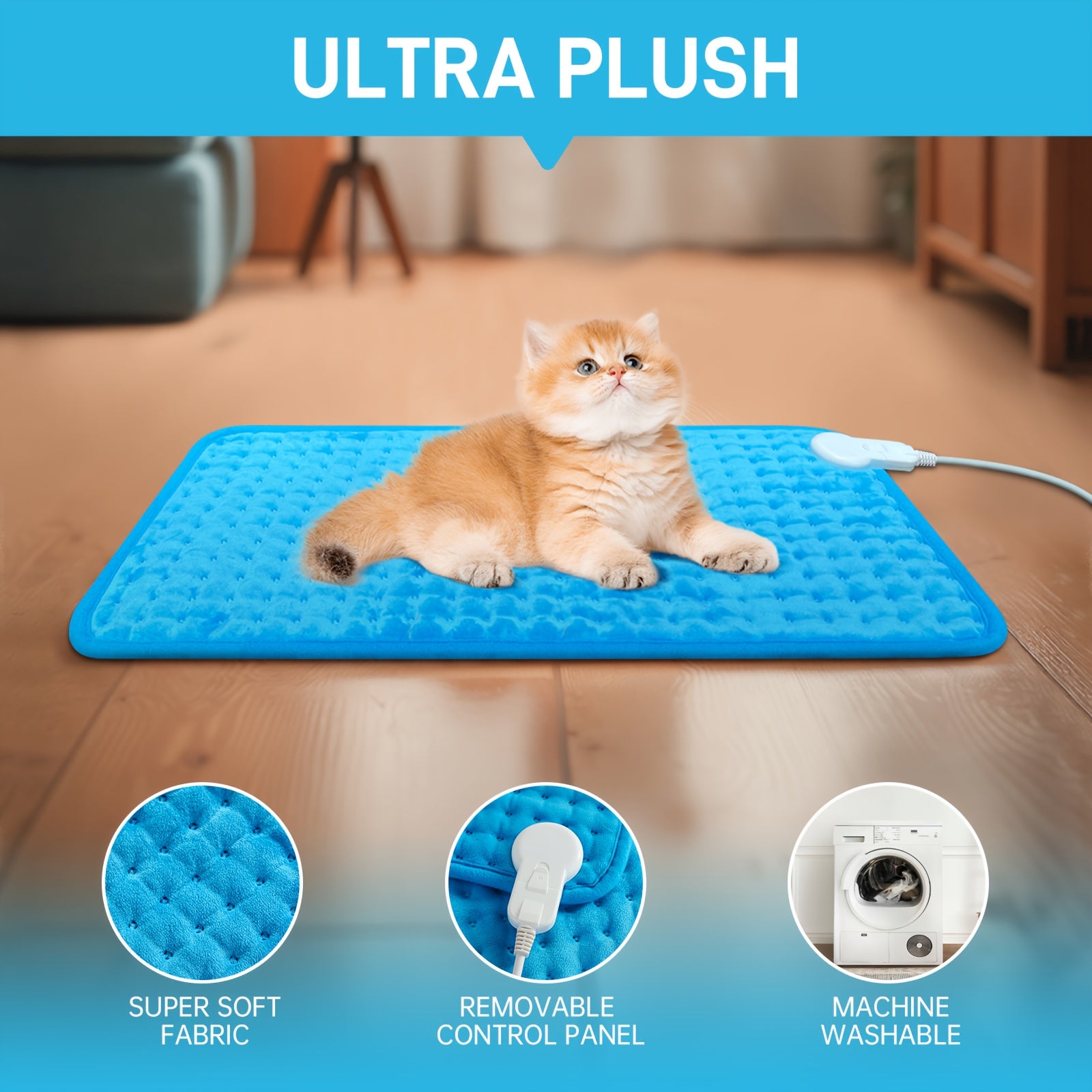 Electric Heating Pad, 4 Heat Setting, Auto Shut-Off, 12" X 24", Large Heating Pad, Heater for Bedroom, Bedroom Comfort, Therapeutic Heat, Minimalist Style, Contemporary Design, Safe Material, Easy to Clean, Portable Heater, Adjustable Heat Setting, Home
