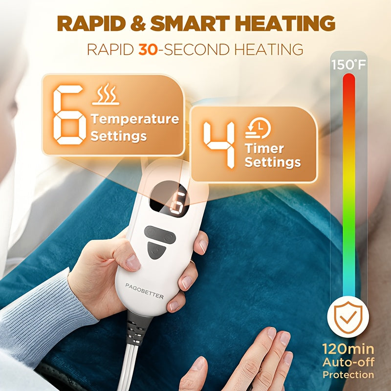 Graphene Heating Pad for Neck, Shoulders, Back, Legs, Arms - Extra Large 22x18 Inches, Fast Heating Pad with 6 Heat Settings (Up to 150°F), Auto Shut-Off, Weighted Electric Pad with Soft Plush Fabric - Ideal Gift for Women, Men, Mom, Dad - Birthday,