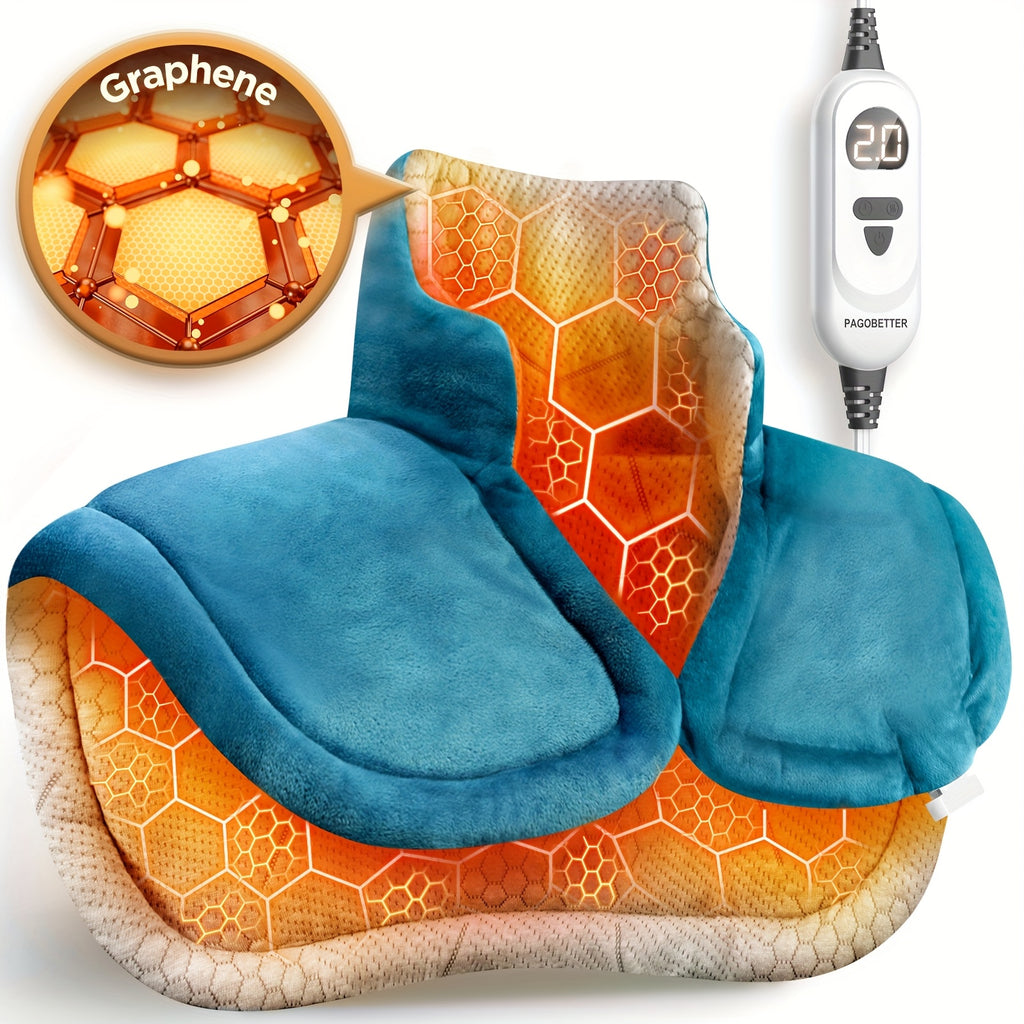 Graphene Heating Pad for Neck, Shoulders, Back, Legs, Arms - Extra Large 22x18 Inches, Fast Heating Pad with 6 Heat Settings (Up to 150°F), Auto Shut-Off, Weighted Electric Pad with Soft Plush Fabric - Ideal Gift for Women, Men, Mom, Dad - Birthday,