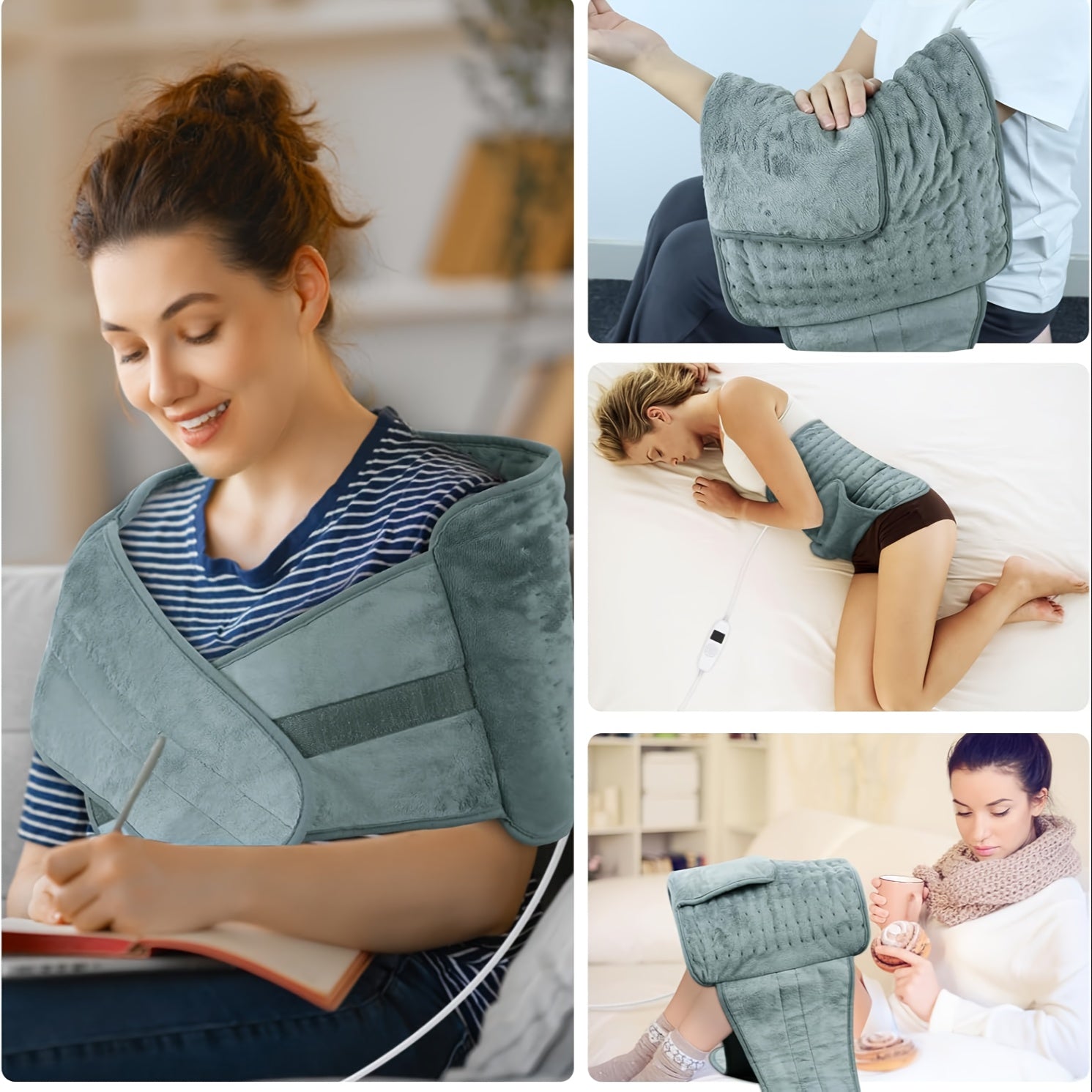 Multifunctional Heating Pad for Back, Neck And Shoulder: Multiple Heat Settings with Timer, Adjustable Strap Design, Machine Washable Fleece Fabric, Overheat Protection And Auto Shutoff, This Is An Everyday Essential for Anyone