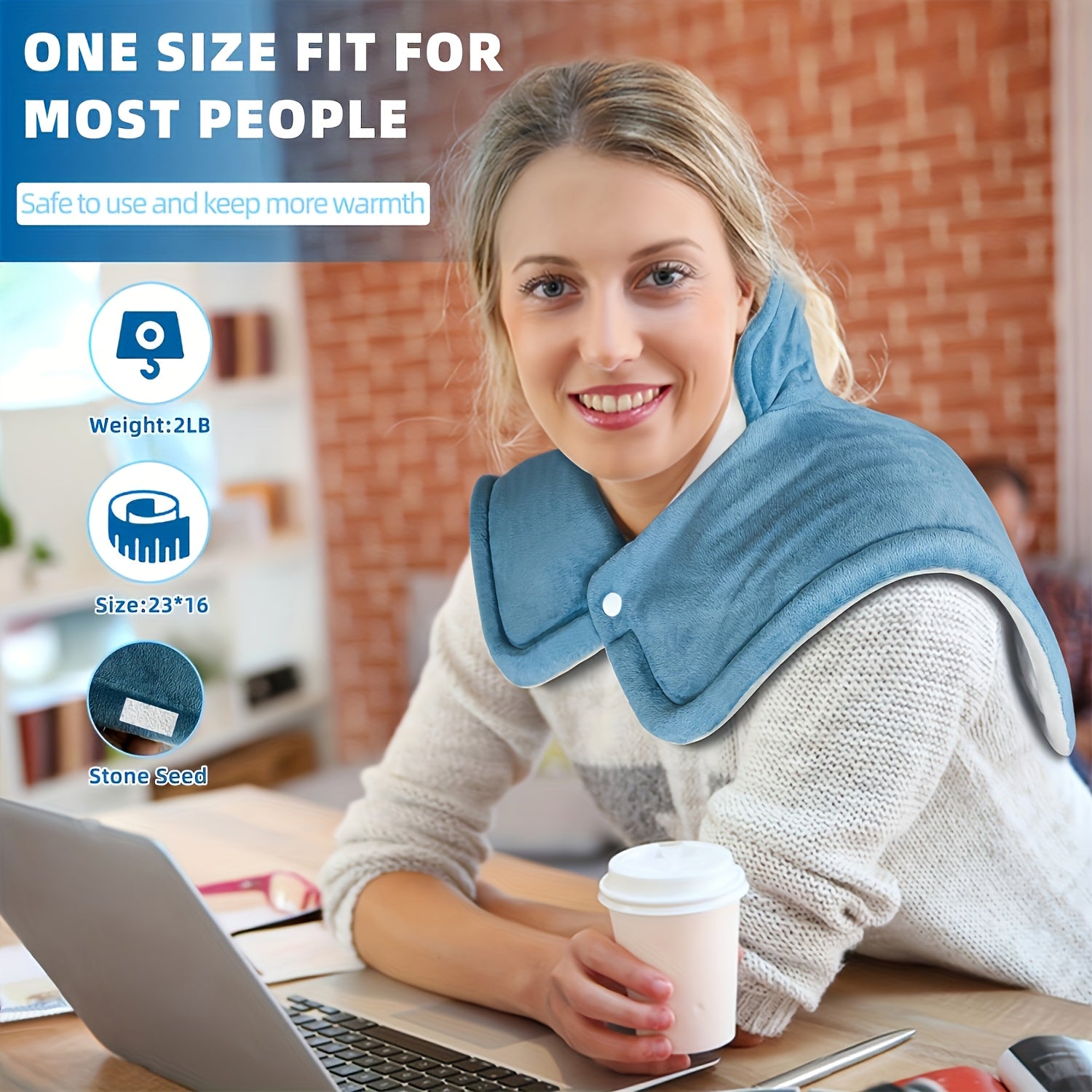 Ultra-comfortable Neck And Shoulder Pads-6 Heating Settings, Quick And Quick Heating, 4 Automatic Off Timer, Machine Wash, Soft And Gentle Light Beige, Gifts for Women, Moms, Men, Dads, Wives, Husbands, Home Comfort, Soft Padding, Ergonomic Design, Easy