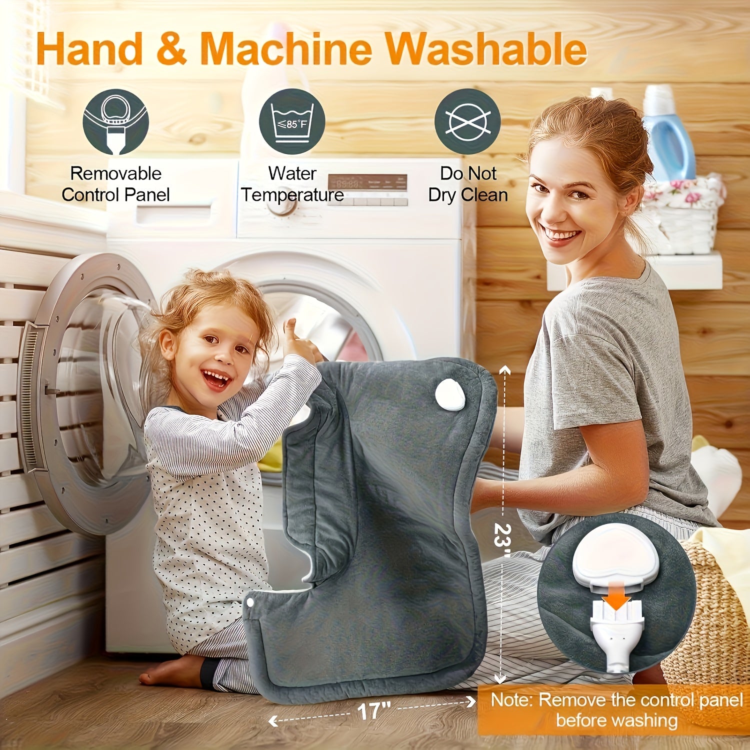 Ultra-comfortable Neck And Shoulder Pads-6 Heating Settings, Quick And Quick Heating, 4 Automatic Off Timer, Machine Wash, Soft And Gentle Light Beige, Gifts for Women, Moms, Men, Dads, Wives, Husbands, Home Comfort, Soft Padding, Ergonomic Design, Easy