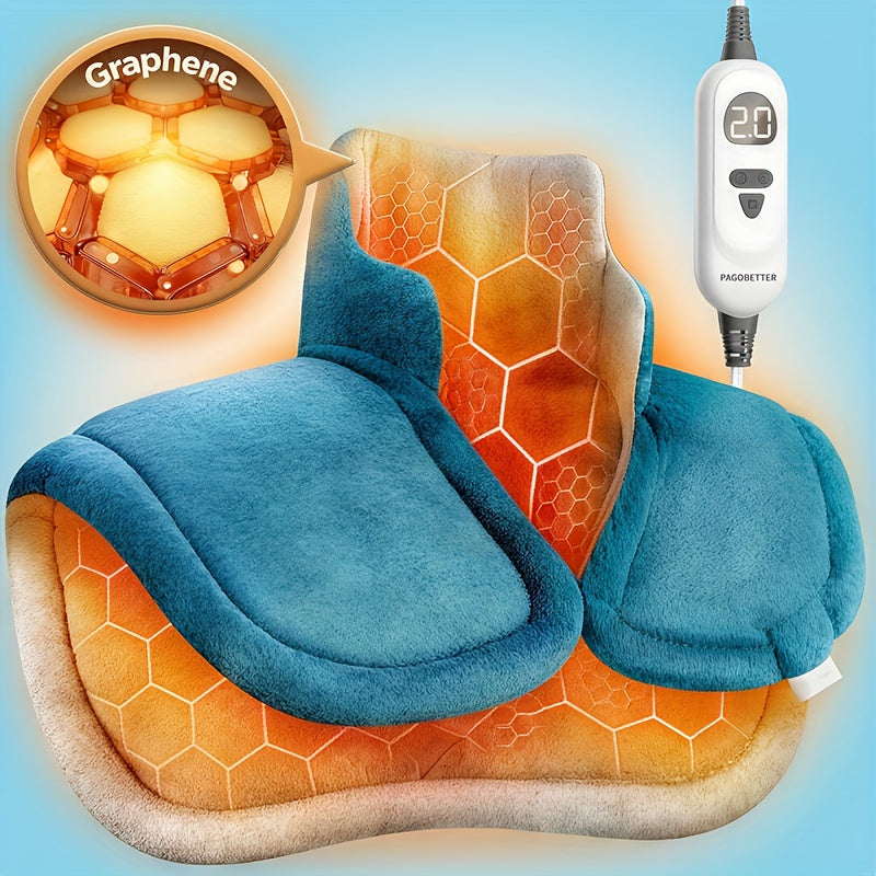 Graphene Heating Pad for Neck, Shoulders, Back, Legs, Arms - Extra Large 22x18 Inches, Fast Heating Pad with 6 Heat Settings (Up to 150°F), Auto Shut-Off, Weighted Electric Pad with Soft Plush Fabric - Ideal Gift for Women, Men, Mom, Dad - Birthday,