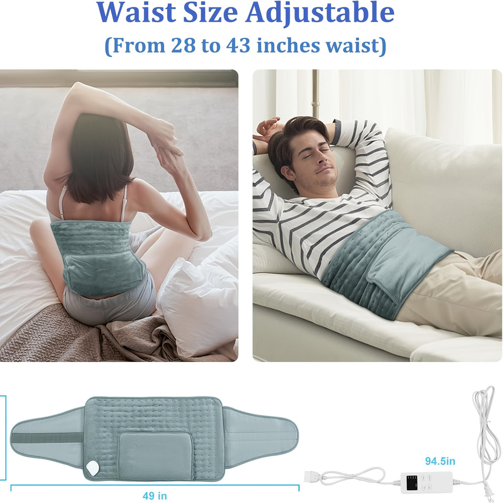 Multifunctional Heating Pad for Back, Neck And Shoulder: Multiple Heat Settings with Timer, Adjustable Strap Design, Machine Washable Fleece Fabric, Overheat Protection And Auto Shutoff, This Is An Everyday Essential for Anyone