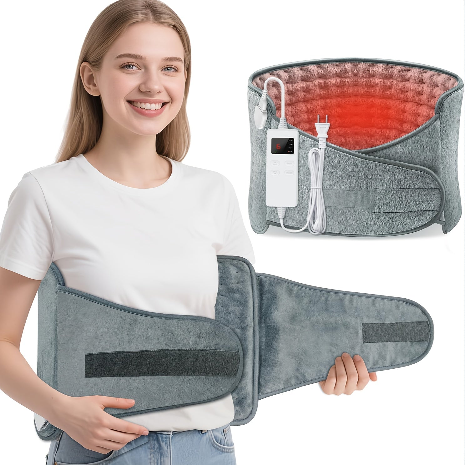 Multifunctional Heating Pad for Back, Neck And Shoulder: Multiple Heat Settings with Timer, Adjustable Strap Design, Machine Washable Fleece Fabric, Overheat Protection And Auto Shutoff, This Is An Everyday Essential for Anyone