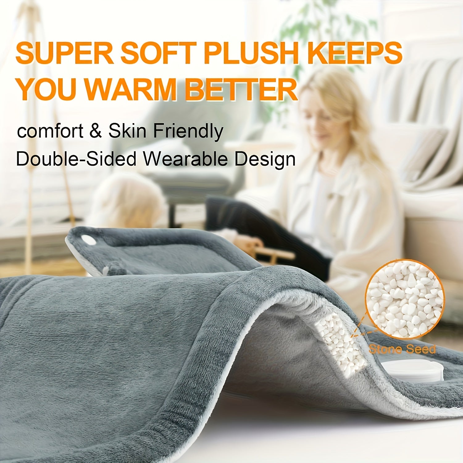 Ultra-comfortable Neck And Shoulder Pads-6 Heating Settings, Quick And Quick Heating, 4 Automatic Off Timer, Machine Wash, Soft And Gentle Light Beige, Gifts for Women, Moms, Men, Dads, Wives, Husbands, Home Comfort, Soft Padding, Ergonomic Design, Easy