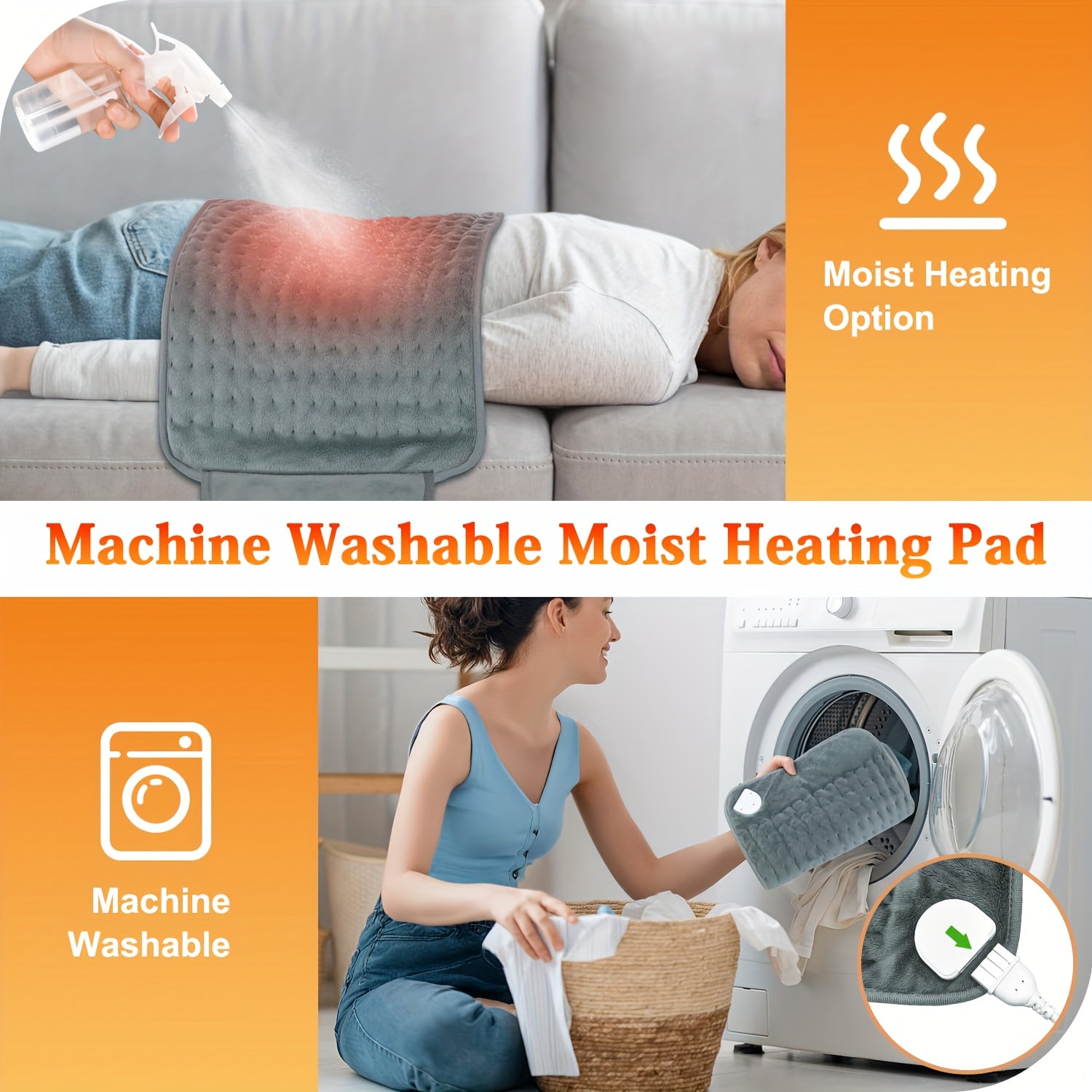Multifunctional Heating Pad for Back, Neck And Shoulder: Multiple Heat Settings with Timer, Adjustable Strap Design, Machine Washable Fleece Fabric, Overheat Protection And Auto Shutoff, This Is An Everyday Essential for Anyone