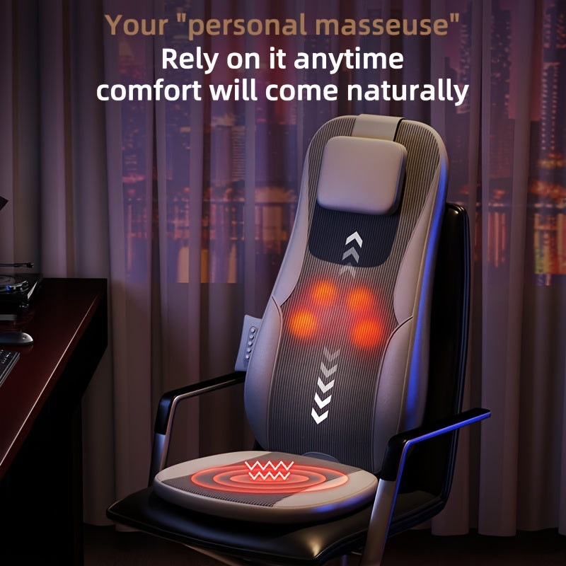 Neck And Back Heating Kneading Massager. A Rolling Kneading Massage Pad, Perfect for Home Or Office Use. This Portable Pad Lets You Relax Your Whole Body Anytime, Anywhere, Making It An Ideal Choice for Gifting to Parents And Friends.